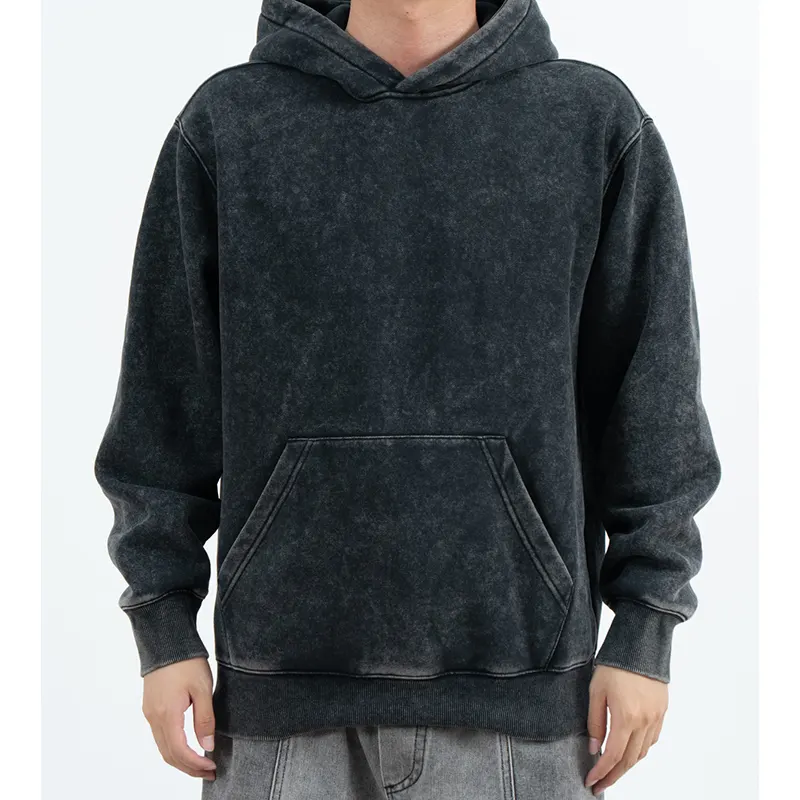 Áo hoodie chui đầu có đốm màu than với vai trễ