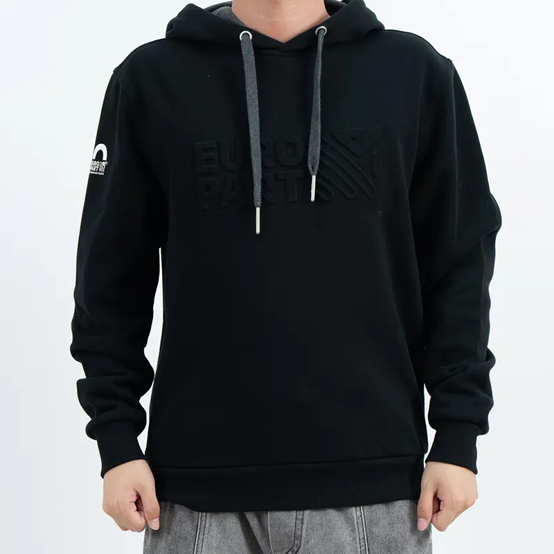 Áo hoodie có họa tiết nâng ngực và họa tiết lưng xe tải