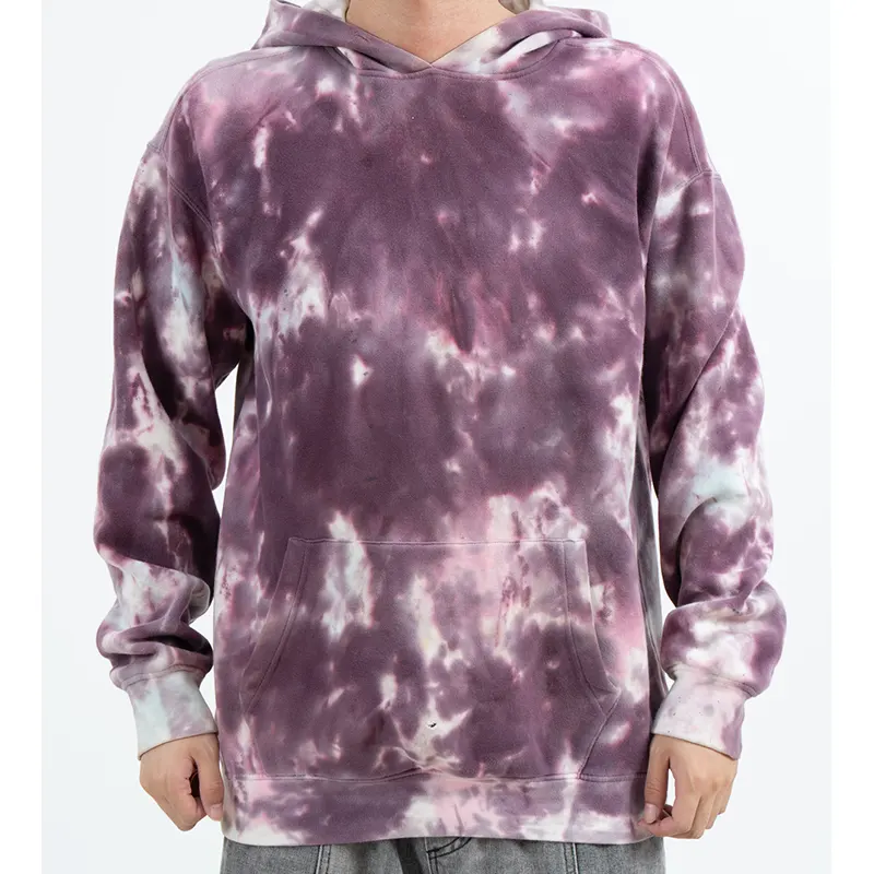 Áo hoodie họa tiết đám mây màu tím có túi Kangaroo